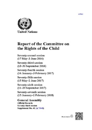 Report of the Committee on the Rights of the Child: Seventy-third Session