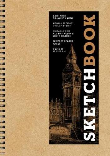 Sketchbook 7 x 10" Kraft Spiral Hardcover Mixed Media Sketchbook for Drawing