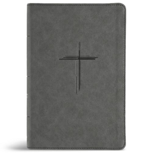 CSB Personal Size Giant Print Bible, Digital Study Edition, Charcoal Suedesoft Leathertouch, Indexed