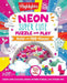 Neon Super Cute Puzzle and Play: Build with 100 Pieces! (Highlights & Plus-Plus Activity Book and Blocks Set