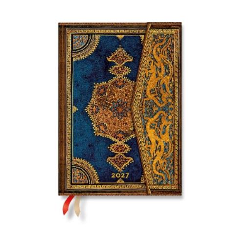 2027 Safavid Indigo (Safavid Binding Art) Midi 12-Month Hardcover Dayplanner (Wrap Closure) Horizontal
