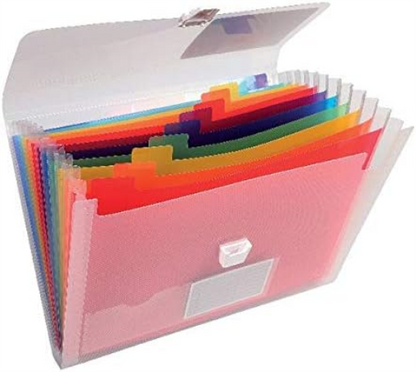 Europa 42159 Coloured Polypropylene Expanding File with 13 Pockets, A4 Size