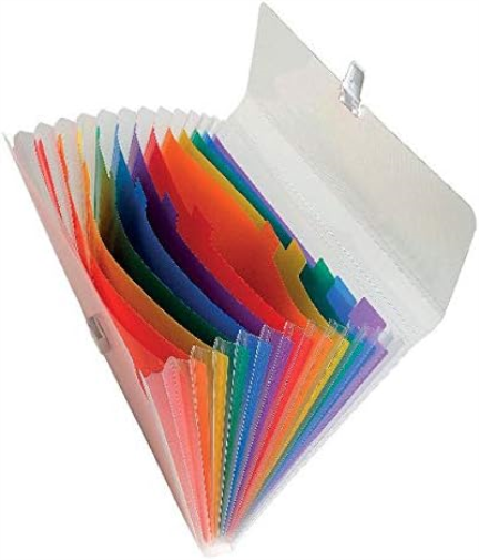 Europa 42159 Coloured Polypropylene Expanding File with 13 Pockets, A4 Size