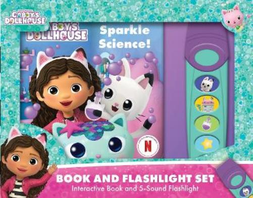 DreamWorks Gabby's Dollhouse: Sparkle Science! Book and 5-Sound Flashlight Set