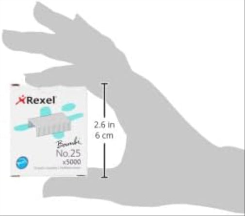 Rexel No.25 Small Staples, For Stapling up to 10 Sheets, Use with Mini Staplers, Box of 5000, 5025