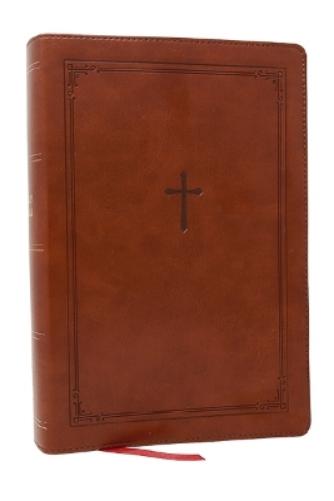 NKJV Giant Print End-of-Verse Reference Bible, Brown Leathersoft, Red Letter, Comfort Print