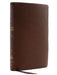 NKJV, Thinline Reference Bible, Large Print, Premium Goatskin Leather, Brown, Premier Collection, Comfort Print
