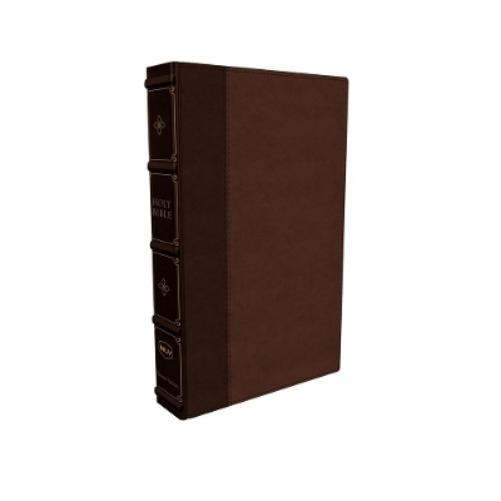 NKJV, Large Print Verse-by-Verse Reference Bible, Maclaren Series, Leathersoft, Brown, Comfort Print