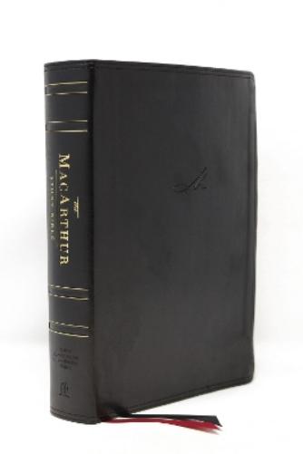 NASB, MacArthur Study Bible, Black Leathersoft, Thumb Indexed, 1995 Text, Comfort Print