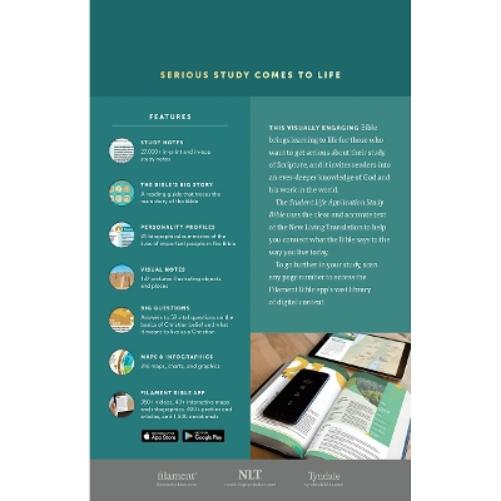 NLT Student Life Application Study Bible (Leatherlike, Teal Blue Striped, Red Letter, Filament Enabled)