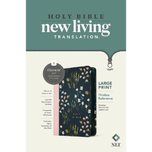 NLT Large Print Thinline Reference Zipper Bible, Filament