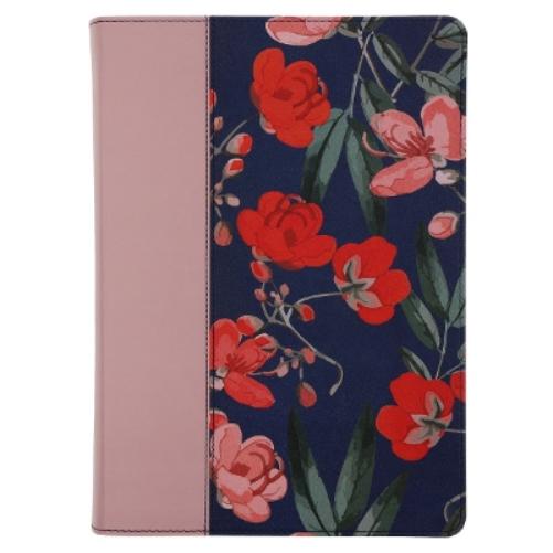 NLT Life Application Study Bible, Third Edition (Leatherlike, Pink Evening Bloom, Red Letter)