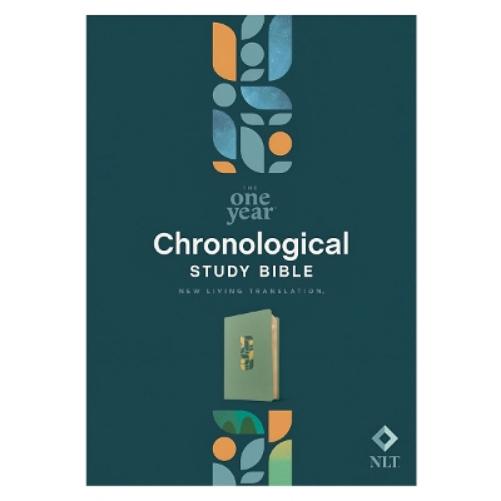 NLT One Year Chronological Study Bible (Leatherlike, Sage Green Mosaic)