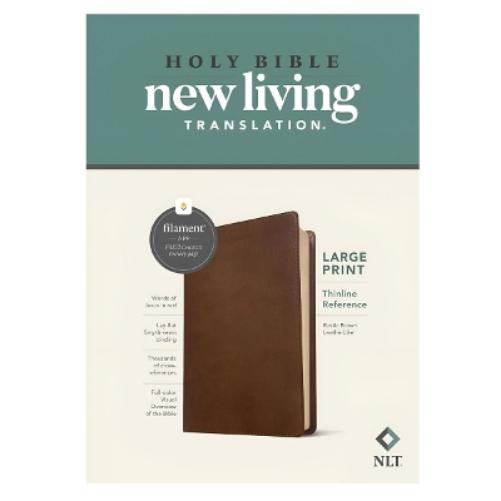 NLT Large Print Thinline Reference Bible, Filament Enabled Edition (Red Letter, Leatherlike, Rustic Brown)