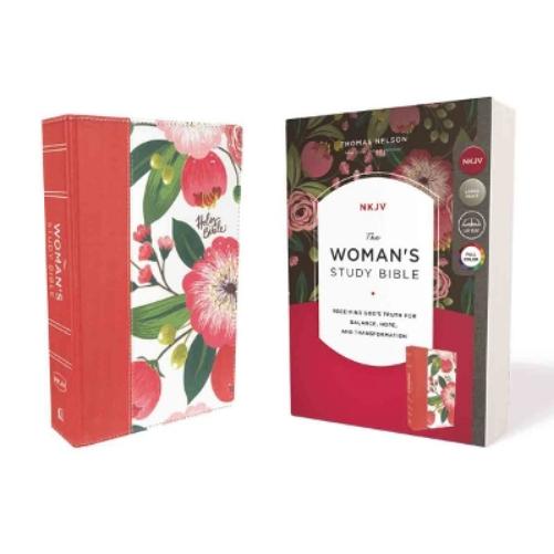 NKJV, The Woman's Study Bible, Cloth over Board, Pink Floral, Red Letter, Full-Color Edition