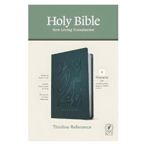NLT Thinline Reference Bible, Filament Enabled Edition (Red Letter, Leatherlike, Teal Blue)