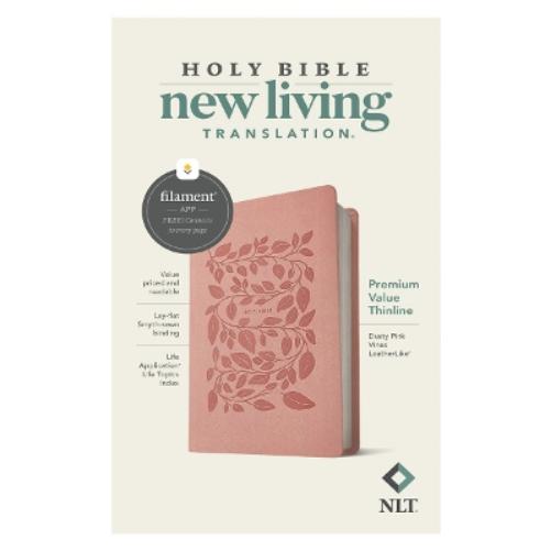 NLT Premium Value Thinline Bible, Filament-Enabled Edition (Leatherlike, Dusty Pink Vines)