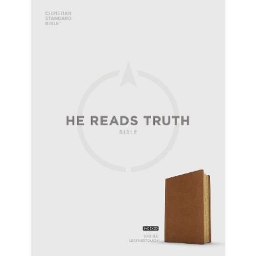 CSB He Reads Truth Bible, Saddle LeatherTouch, Indexed
