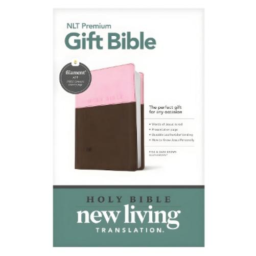 Premium Gift Bible Nlt, Filament Enabled, Tutone (Leatherlike, Pink/Dark Brown, Red Letter)