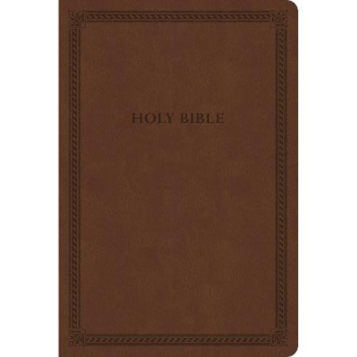 CSB Large Print Thinline Bible, Brown Leathertouch