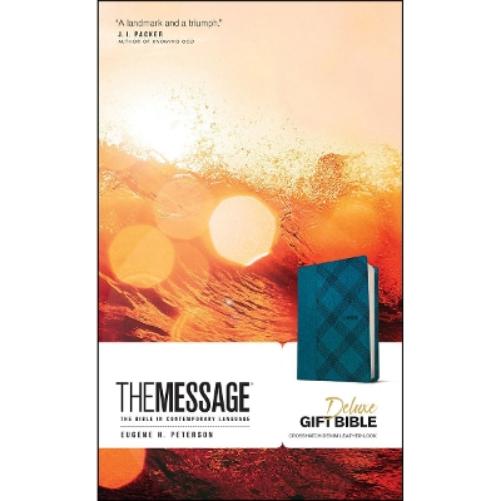 Message Deluxe Gift Bible, Denim Leather-Look