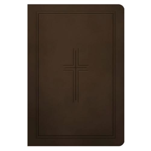 NLT Premium Value Compact Bible, Filament-Enabled Edition (Leatherlike, Dark Brown Framed Cross)