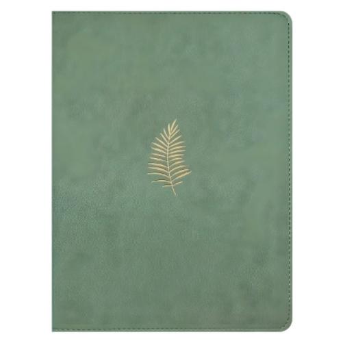 NLT Wide Margin Bible, Filament Enabled (Leatherlike, Sage Green Palm, Red Letter)