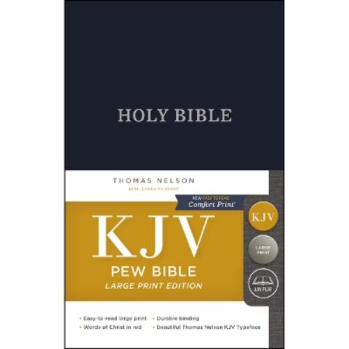 KJV, Pew Bible, Large Print, Hardcover, Blue, Red Letter, Comfort Print