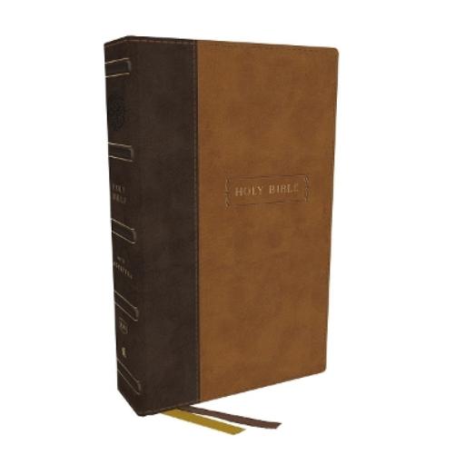 KJV Holy Bible with Apocrypha and 73,000 Center-Column Cross References, Brown Leathersoft, Red Letter, Comfort Print: King James Version