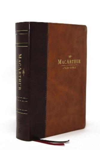 NASB, MacArthur Study Bible, Brown Leathersoft, Thumb Indexed, 1995 Text, Comfort Print