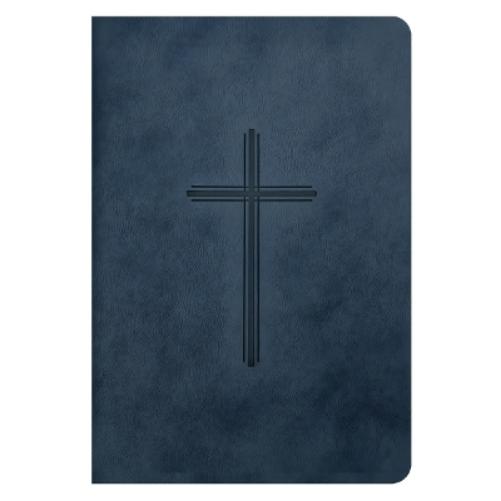 NLT Premium Value Compact Bible, Filament Enabled (Leatherlike, Navy Cross)