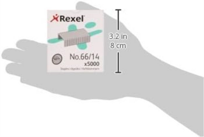 Rexel No.66/14 mm Heavy Duty Staples, For Stapling up to 100 Sheets, Use with the Rexel Giant and Goliath Staplers, Box of 5000, 6075