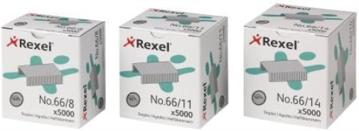 Rexel No.66/14 mm Heavy Duty Staples, For Stapling up to 100 Sheets, Use with the Rexel Giant and Goliath Staplers, Box of 5000, 6075