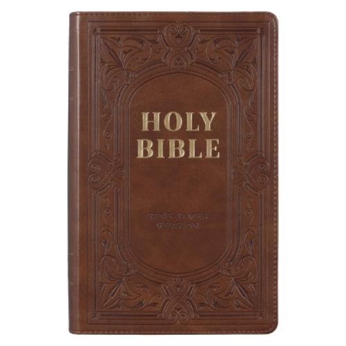 KJV Bible Giant Print Standard-Size (Faux Leather, Medium Brown)