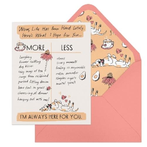 6-Pack Em & Friends Julia Rothman Empathy More/Less Greeting Cards