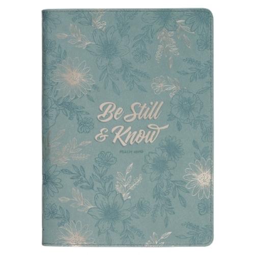 Be Still and Know Teal Faux Leather Journal