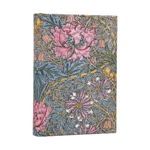 2027 Morris Pink Honeysuckle (William Morris) Maxi 12-Month Softcover Dayplanner (Elastic Band Closure) Horizontal