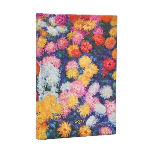 2027 Monet’s Chrysanthemums Maxi 12-Month Hardcover Dayplanner (Elastic Band Closure) Horizontal