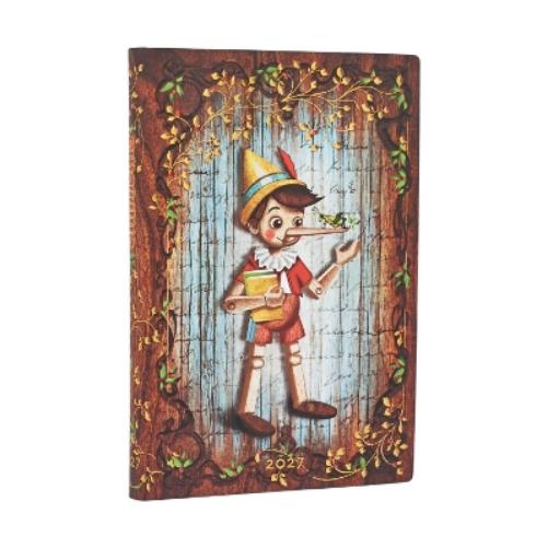 2027 Carlo Collodi, Pinocchio (Fairy Tale Collection) Mini 12-Month Softcover Dayplanner (Elastic Band Closure) Horizontal