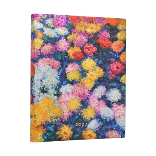 2027 Monet’s Chrysanthemums Ultra 12-Month Softcover Dayplanner (Elastic Band Closure) Daily
