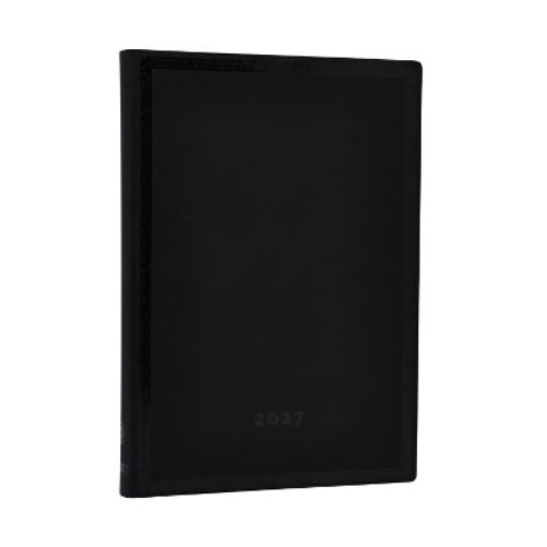 2027 Black Edition Bold Midi 12-Month Softcover Dayplanner (Elastic Band Closure) Vertical