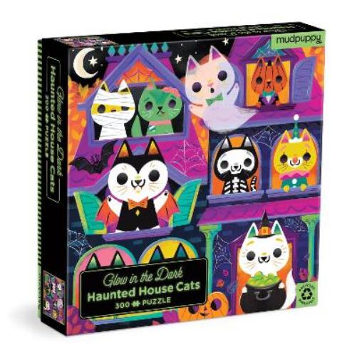 Haunted House Cats 300 Piece Glow in the Dark Puzzle