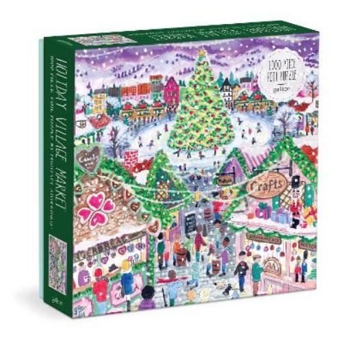 Michael Storrings Holiday Village Market 1000pc Foil Puzzle in Square Box