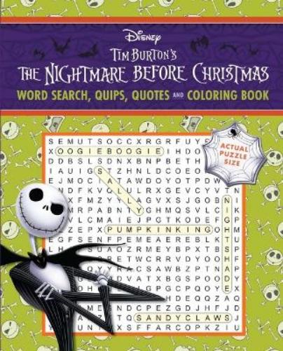 Disney Tim Burton's the Nightmare Before Christmas Word Search, Quips, Quotes and Coloring Book - Coloring Book for Teens and Adults, Officially Licensed