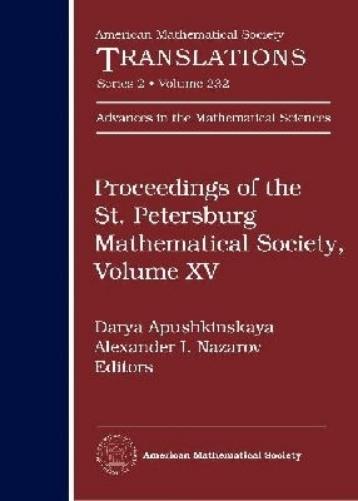 Proceedings of the St. Petersburg Mathematical Society, Volume 15