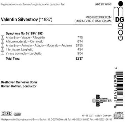 Silvestrov: Symphony No. 6