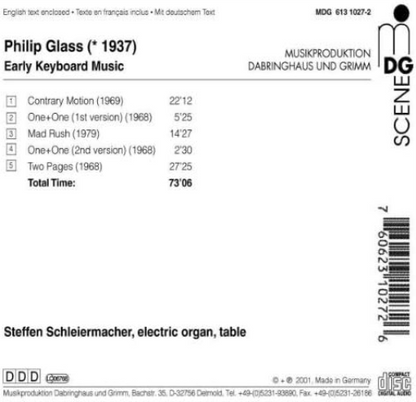 Philip Glass - Early Keyboard Music