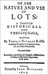Nature and Uses of Lotteries