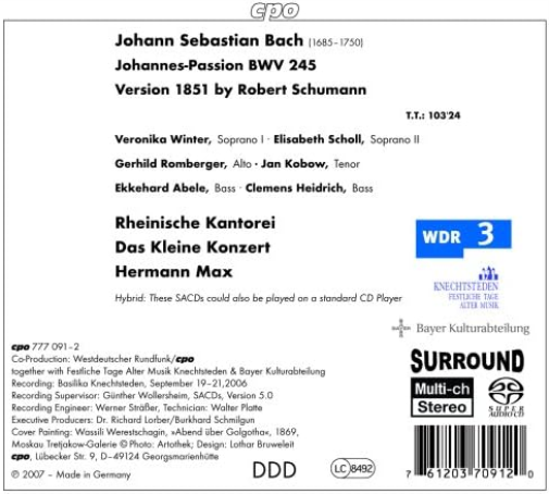 Johannes Passion Bwv 245 (Max, Das Kleine Konzert)