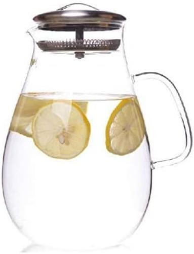 CIPARK Water Pitchers-64 oz Glass Water Pitcher with Lid-Gallon Pitcher with Lids-Carafes For Juice-Borosilicate Glass